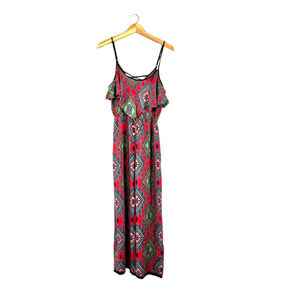 Women's Red Boho Angie Jumpsuit S